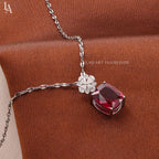 Cushion Cut Ruby Pendant Necklace