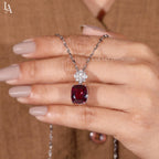 Cushion Cut Ruby Pendant Necklace