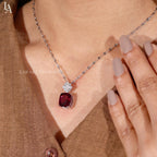 Cushion Cut Ruby Pendant Necklace