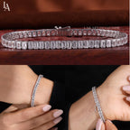 Emerald Cut Lab Grown Diamond Tennis Bracelet