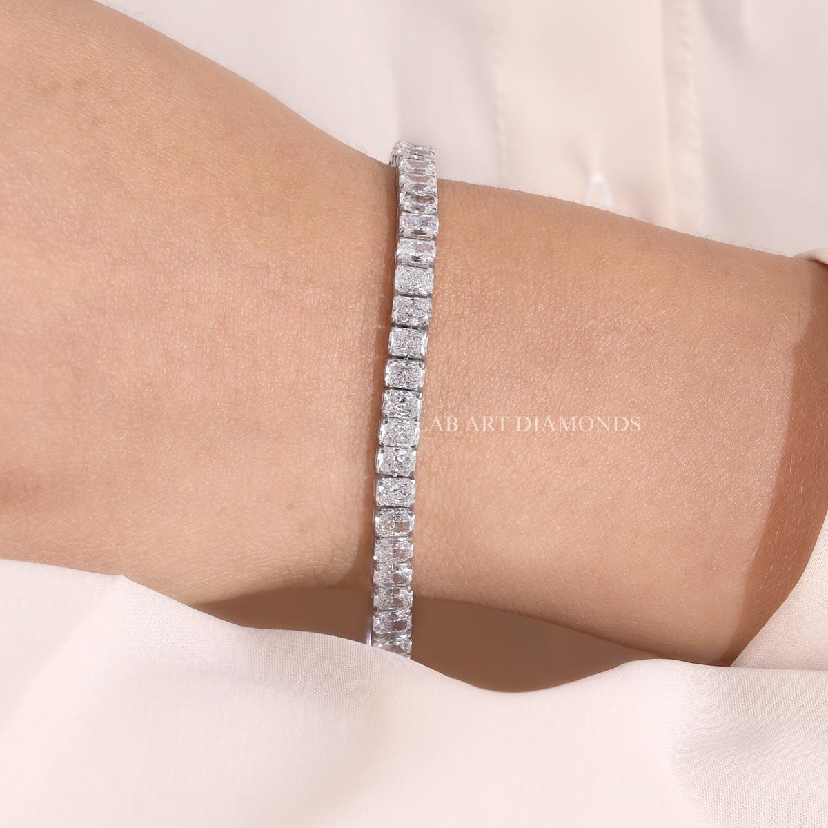 Radiant Cut Lab Grown Diamond Tennis Bracelet