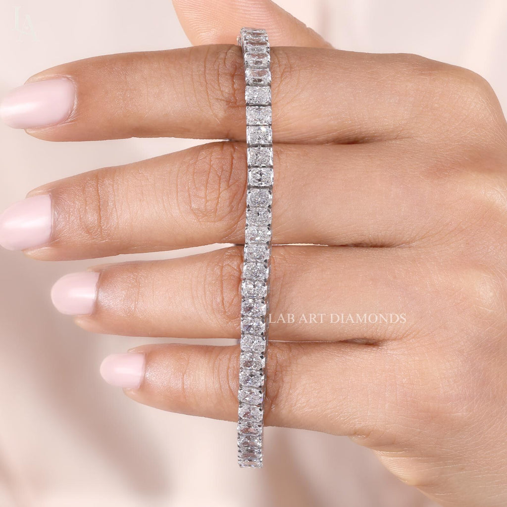 Radiant Cut Lab Grown Diamond Tennis Bracelet
