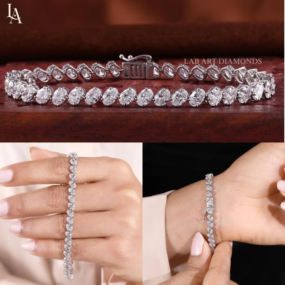 Classic Oval Lab Grown Diamond Tennis Bracelet
