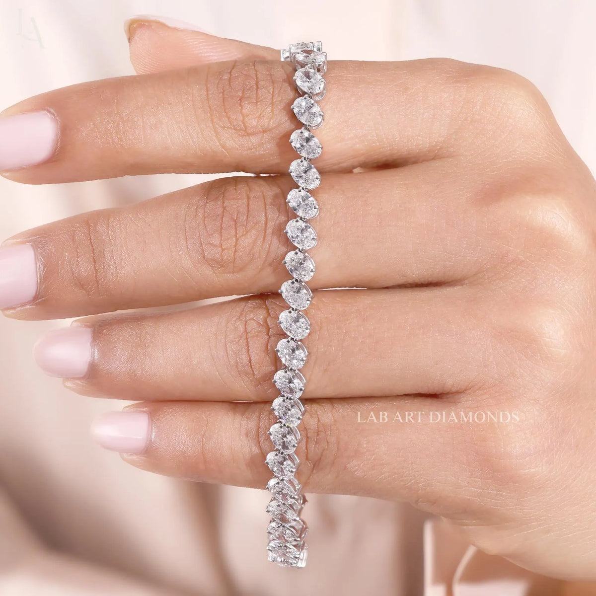 Classic Oval Lab Grown Diamond Tennis Bracelet