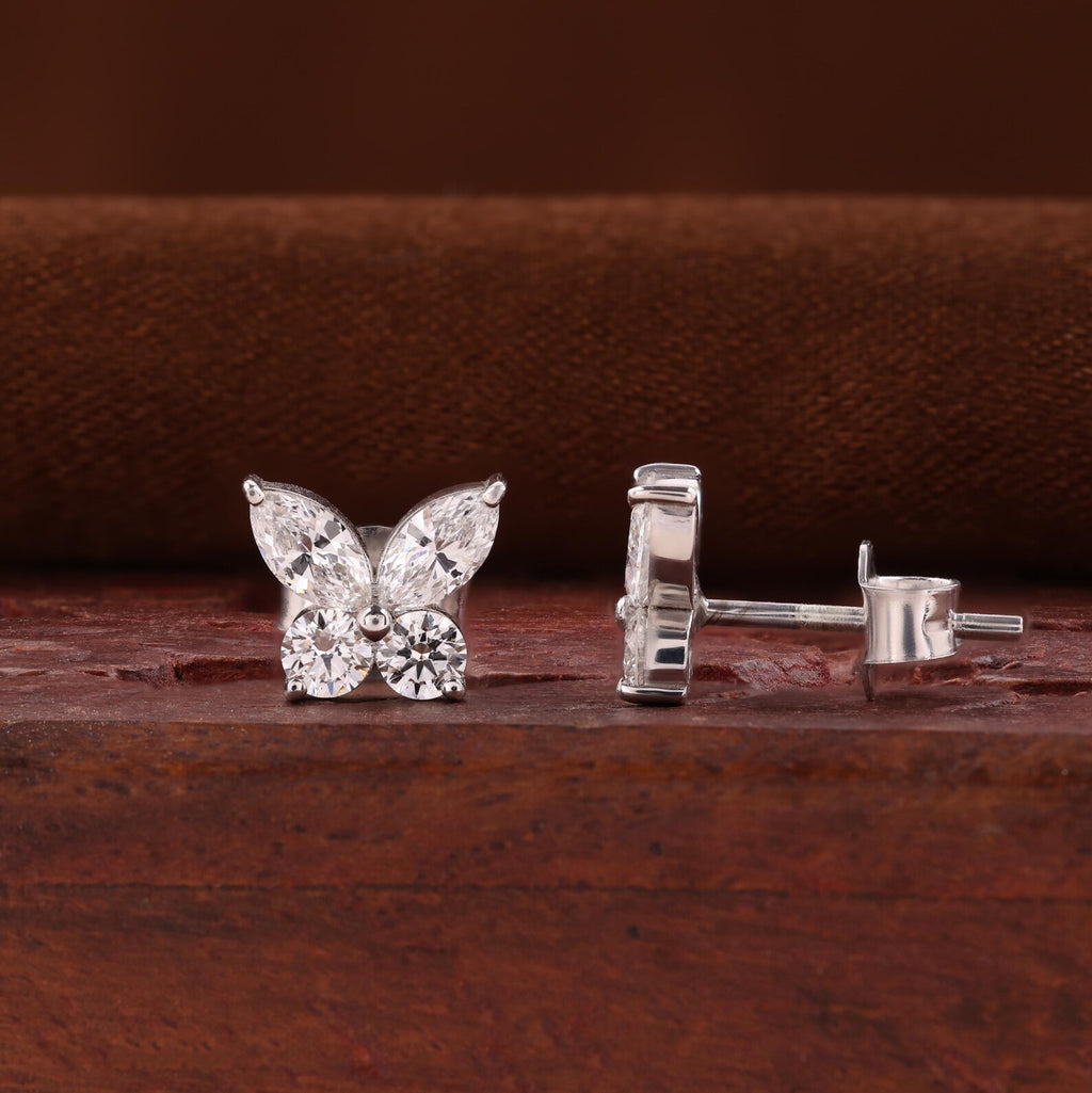 Marquise Cut Butterfly Stud Earrings
