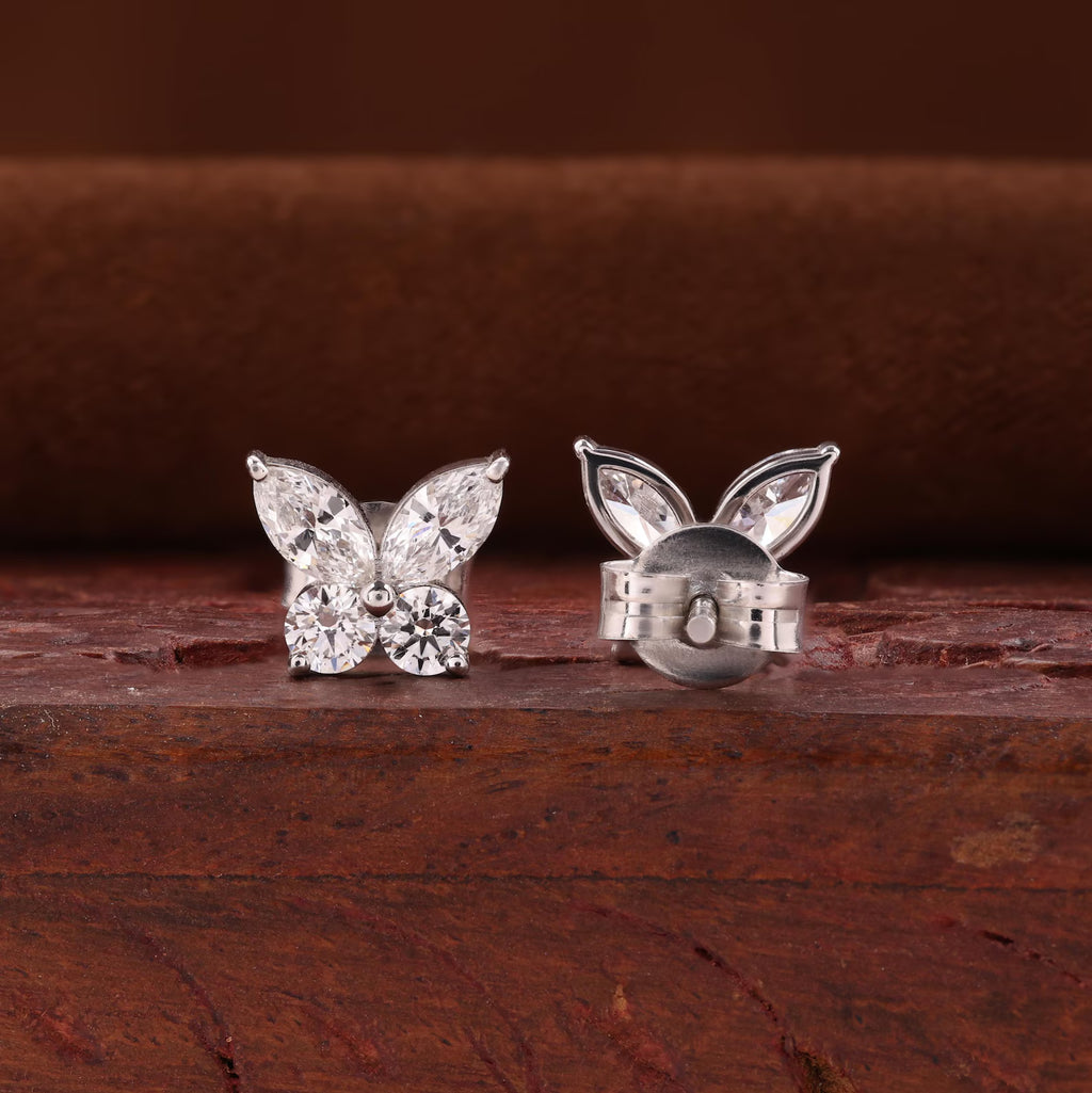 Marquise Cut Butterfly Stud Earrings