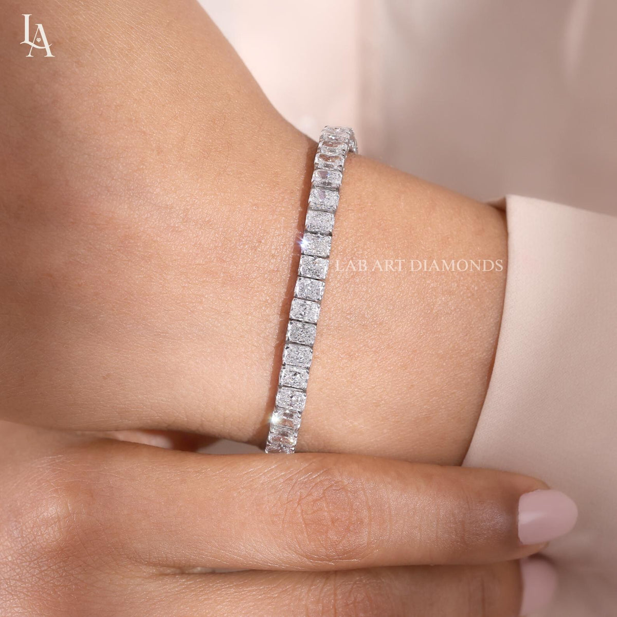 Radiant Cut Lab Grown Diamond Tennis Bracelet