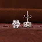Hexagon Step Cut Stud Earrings