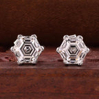 Hexagon Step Cut Stud Earrings