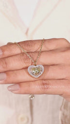 Heart Cut Yellow Lab Grown Diamond Pendant Necklace