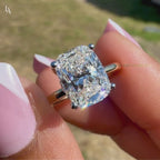 Cushion Cut Hidden Halo Engagement Ring