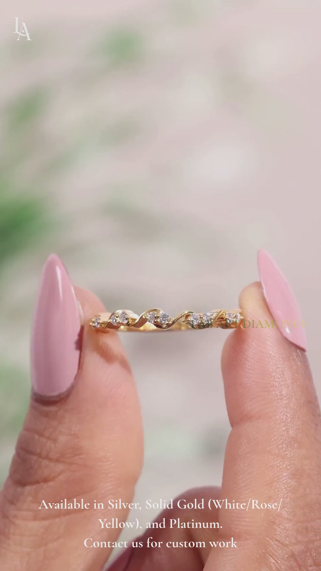 Twisted Dainty Spiral Half Eternity Ring