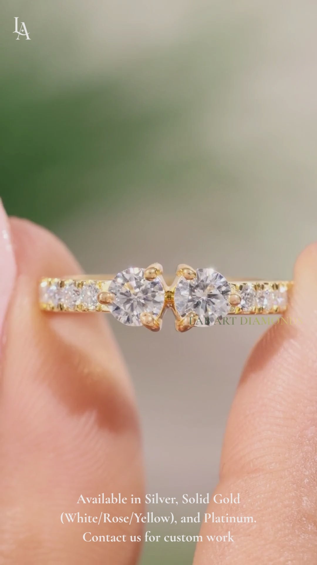 Toi et Moi Minimalist Bridal Engagement Band