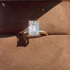 Elongated Emerald Cut Engagement Ring