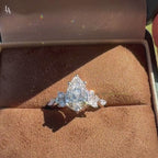 Pear Cut Cluster Engagement Ring