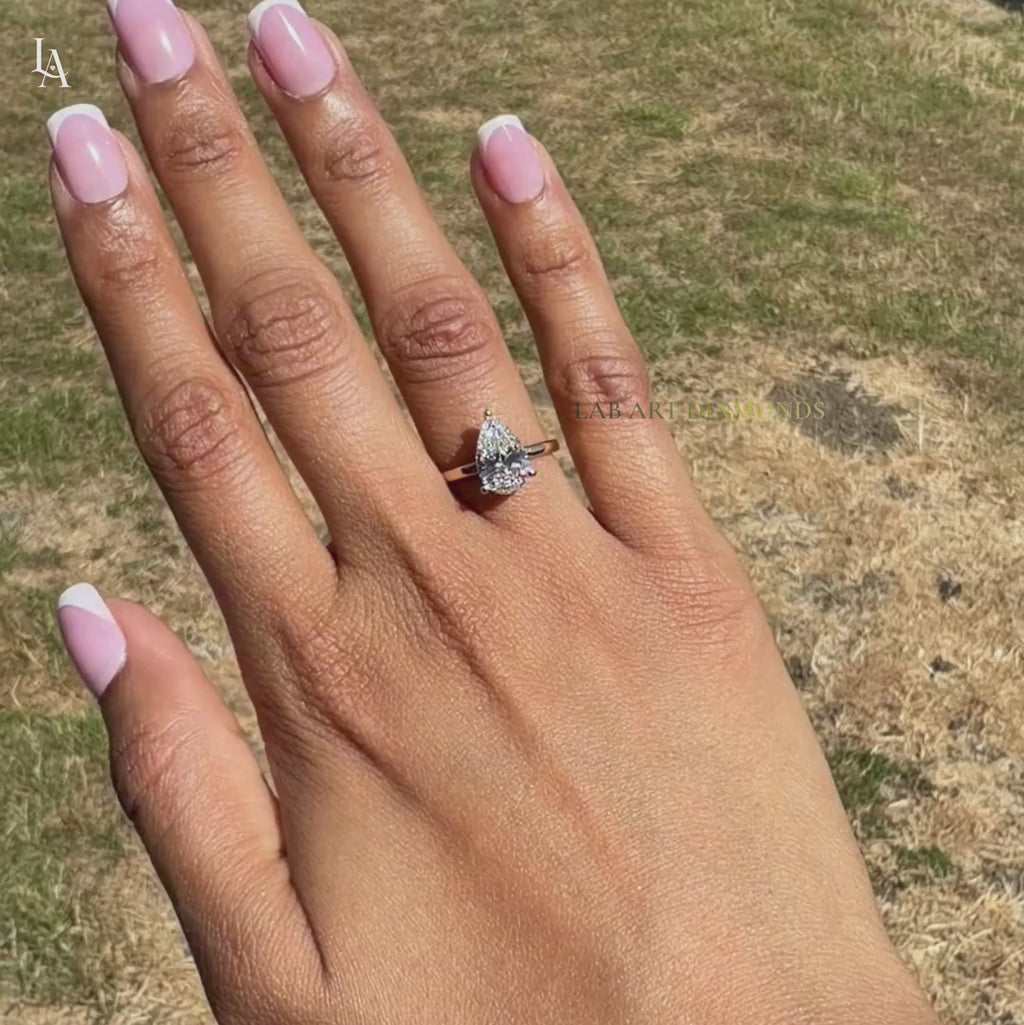 Pear Cut Solitaire Engagement Ring