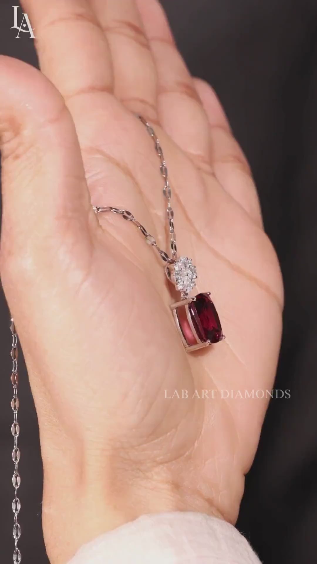 Cushion Cut Ruby Pendant Necklace
