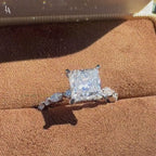 Princess Cut Hidden HaloCluster Engagement Ring