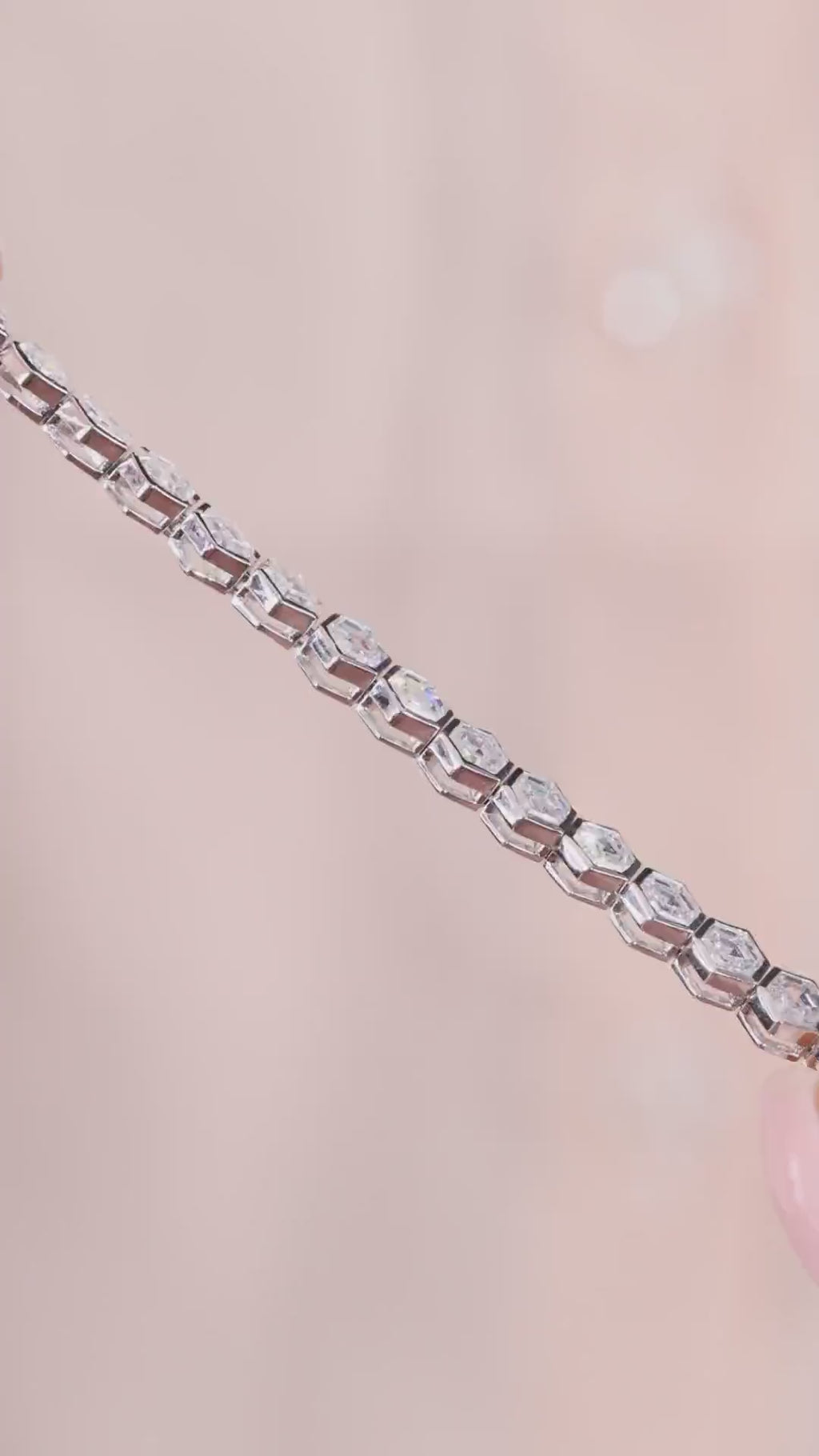 Hexagonal Lab Grown Diamond Tennis Bracelet