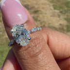 Oval Cut Hidden Halo Engagement Ring