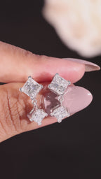 Princess Cut Dangle Drop Earrings