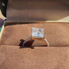 Princess Cut Pave Solitaire Engagement Ring