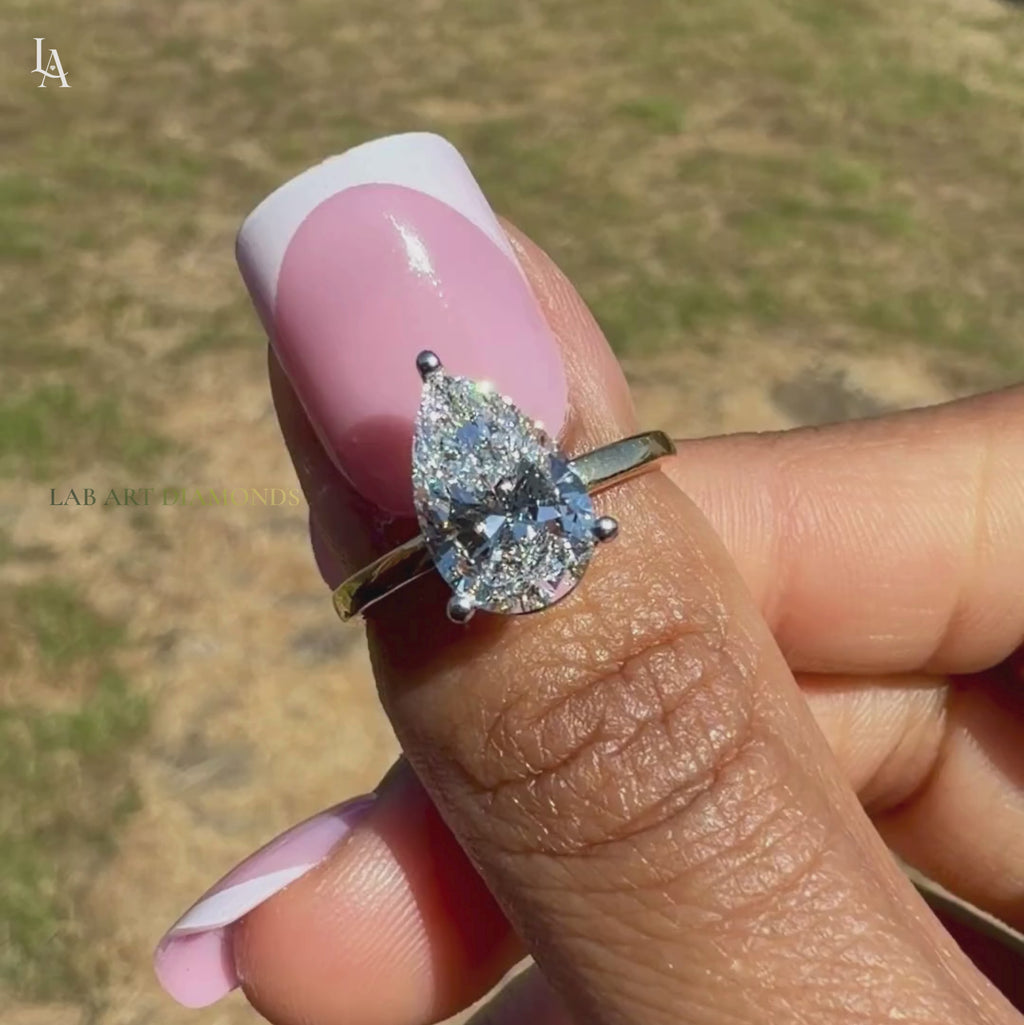 Pear Cut Solitaire Engagement Ring