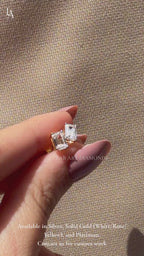 Emerald Cut Stud Earrings
