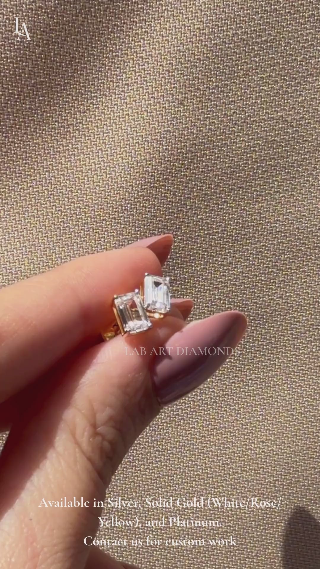 Emerald Cut Stud Earrings